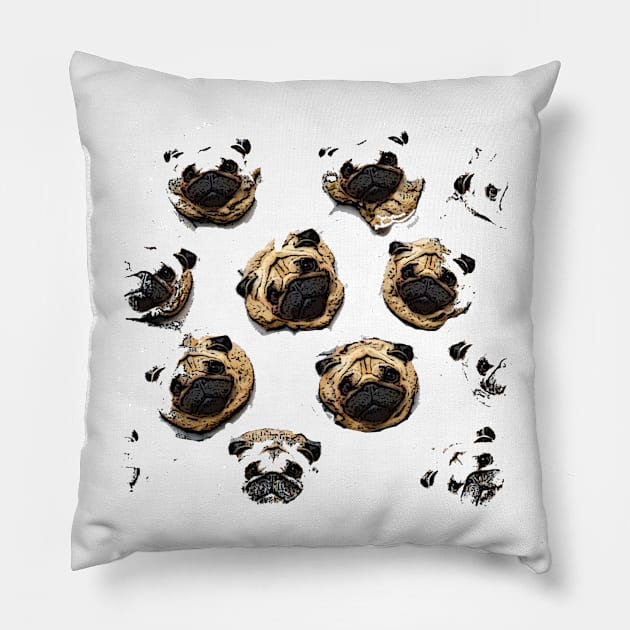 Pug pattern Pillow by bywhacky