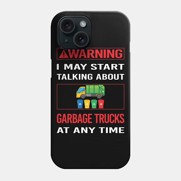 Red Warning Garbage Truck Trucks Phone Case by relativeshrimp