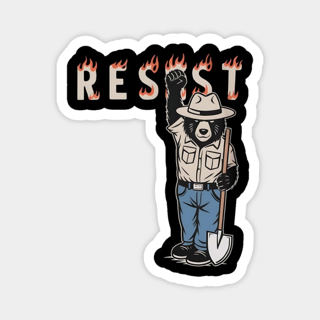 Vintage The Resist Bear Nation Park Magnet by ArtistTee ⭐⭐⭐⭐⭐