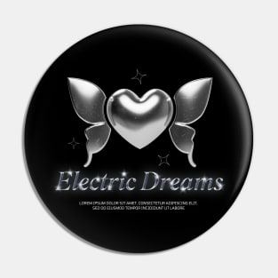 Silver Serenity: Heart and Wings of Electric Dreams Pin