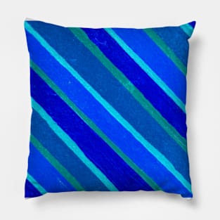 Inverted Blue Green Geometric Abstract Acrylic Painting Pillow