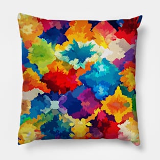 Colorful Watercolor Abstract Seamless Pillow