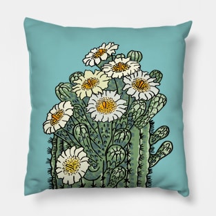 Arizona States Flower : Saguaro Cactus Blossom Pillow