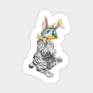 Bobtail BunnyCat: Silver Tabby (Yellow) Magnet