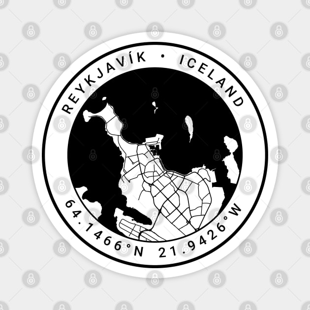 Reykjavik Map Magnet by Ryan-Cox