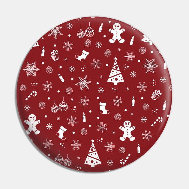 Cheerful Red Christmas Pattern Pin by Simplulina