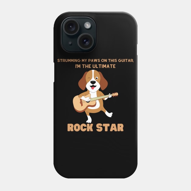 Funny dog playing guitar Phone Case by SylwiaArt