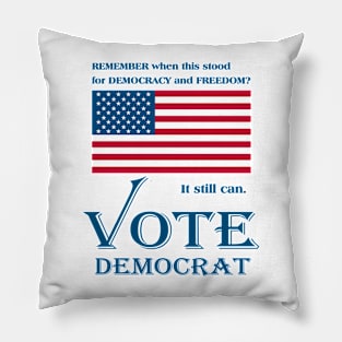 VOTE DEMOCRAT. Remember when the U.S. Flag stood for Democracy and Freedom? Pillow