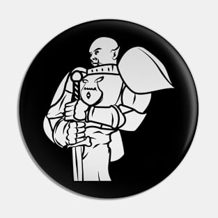 Orc Knight (Metalic): A Fantasy Design Pin
