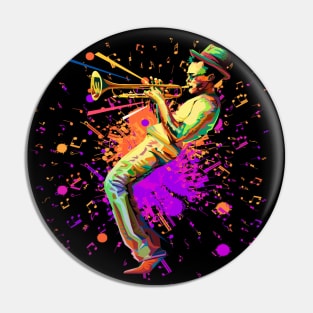 Abstract Musician Playing Trumpet Pin