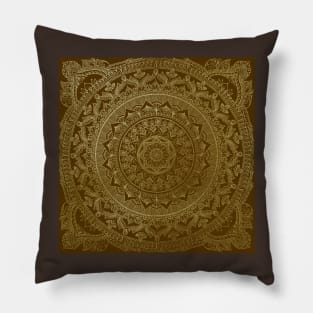 Mandala Royal - Cinnamon and Gold Pillow