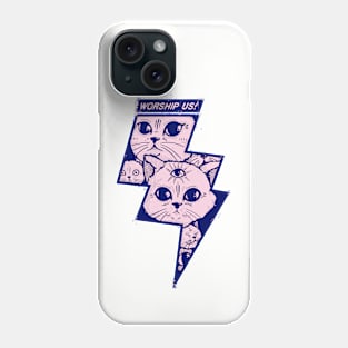 Worship cats (pink and blue design) Phone Case