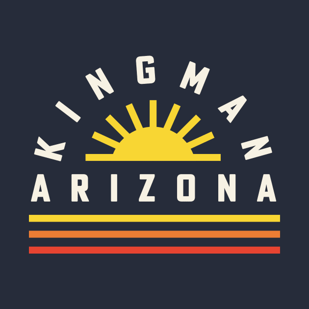 Kingman Arizona Retro Vintage Stripes Sunset by PodDesignShop