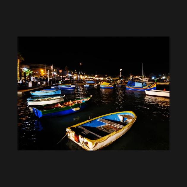 Marsaxlokk Bay at Night by Kate-P-