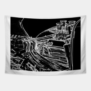 GT40 Engine Tracing Tapestry
