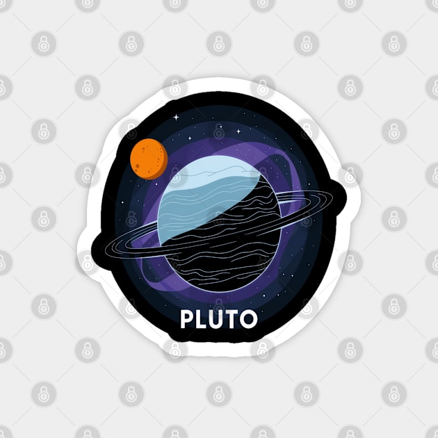 Never Forget Pluto: A Cosmic Tribute to the Distant Planet Magnet by Pixel Threads 