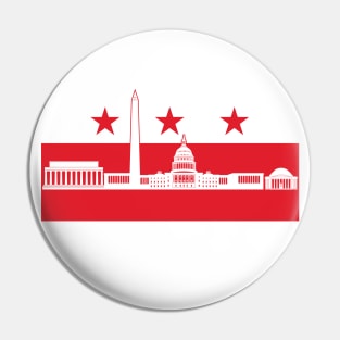 Washington DC City Skyline Flag Pin