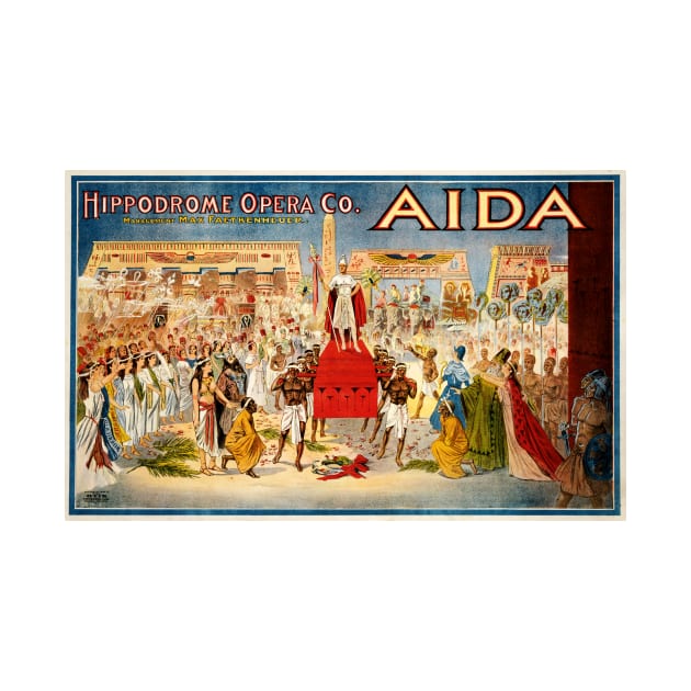 VERDI AIDA by Hippodrome Opera Co 1908 Cleaveland Vintage Theater Art Poster by vintageposters