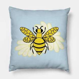 Honey Bee and Flowers Pillow