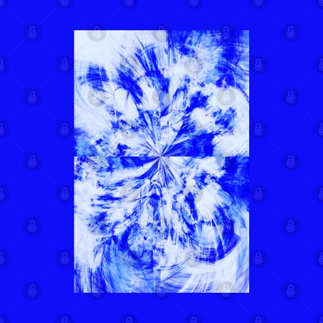 Blue and White Tie Dye Splash Abstract Artwork by love-fi