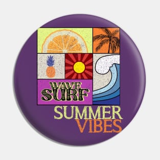 beach vacation Summer Vibes wave surf Beach Illustration Pin
