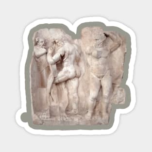 Greek God And Libyan Giant Wrestling Cut Out Magnet