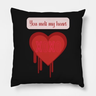 You Melt my Heart Hugs and Kisses Pillow