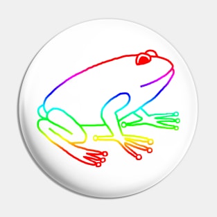 Rainbow Frog Line Drawing Pin