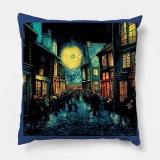 Starry Night in Diagon Alley Pillow