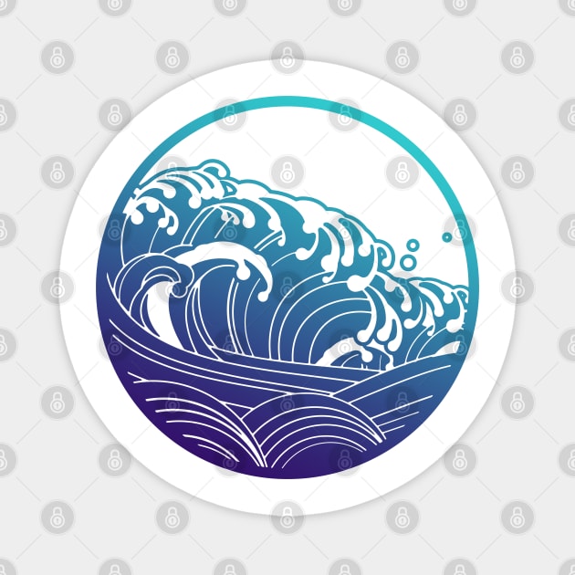 Japwave ocean blue Magnet by MplusC