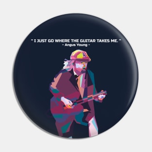 Abstract Angus Young and his quotes in WPAP Pin