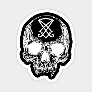 Human skull with Sigil of Lucifer Magnet