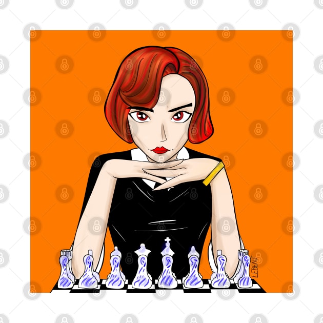 beth harmon the ginger in sports chess master art wallpaper by jorge_lebeau
