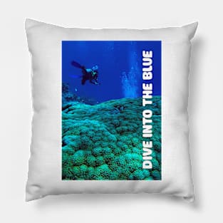 Dive Into The Blue Pillow