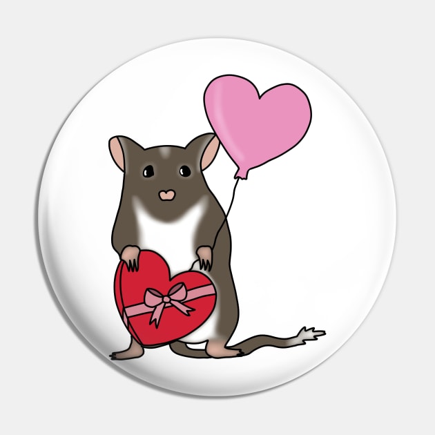 Cute brown gerbil with heart balloon and chocolates Pin by Becky-Marie