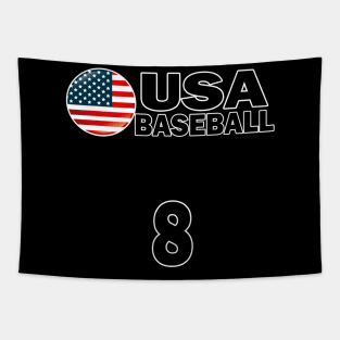 USA Baseball Number 8 T-shirt Design Tapestry