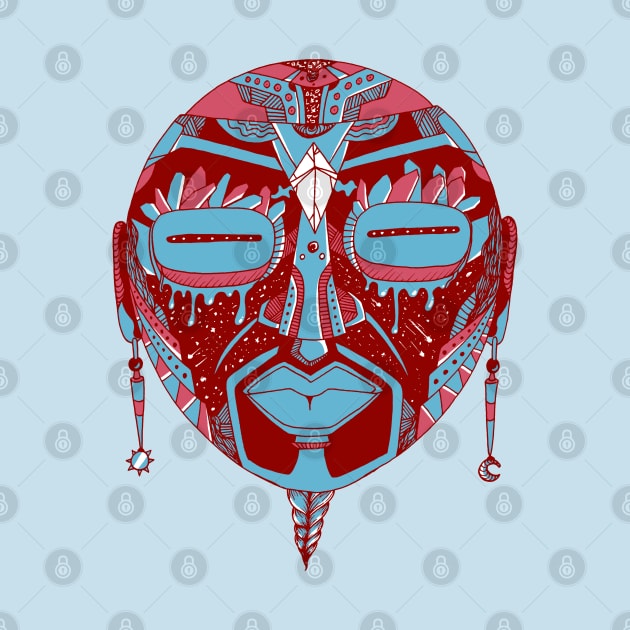 Pastel Tones African Mask 2 by kenallouis