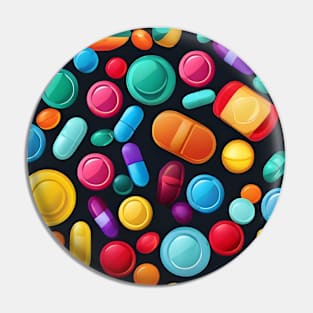 Colourful pills pattern Pin