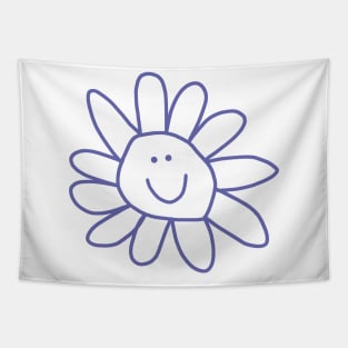 Daisy Doodle Flower Very Peri Periwinkle Tapestry