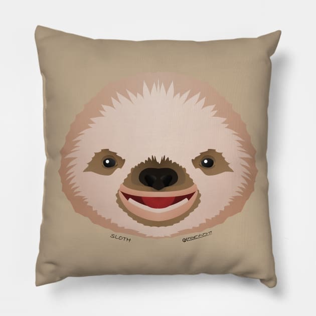 Baby Sloth Face Pillow by FunkilyMade