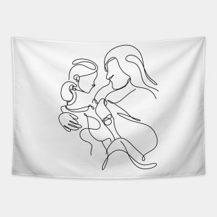 Women Day Line Art Minimal Tapestry