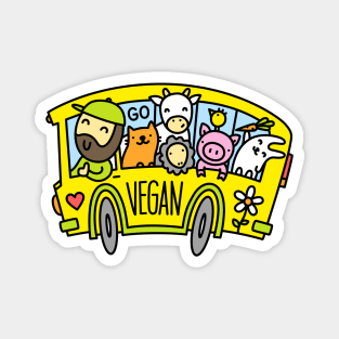 Go Vegan bus Magnet