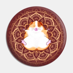 Zen Guinea Pig Meditating Mandala Pin