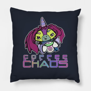 Coffee Before Chaos Unicorn Pillow