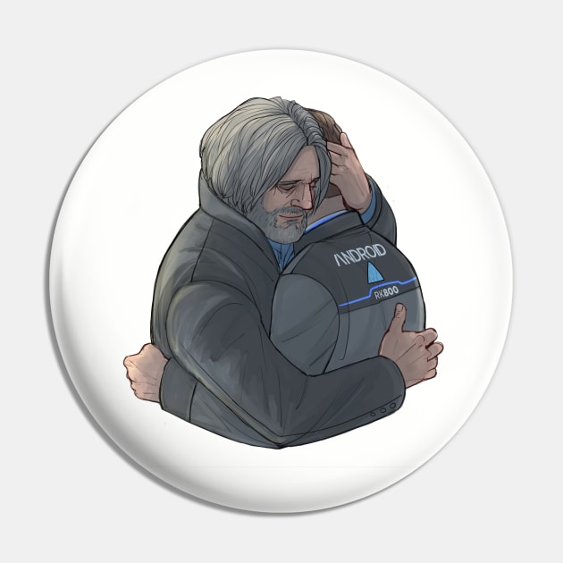 Hank and Connor hug Pin by Julientel89