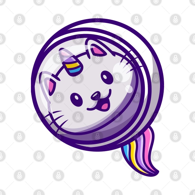 Funny Cute Space Unicorn Cat by AmineDesigns