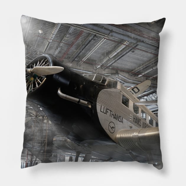 german aircraft - lufthansa Pillow by hottehue