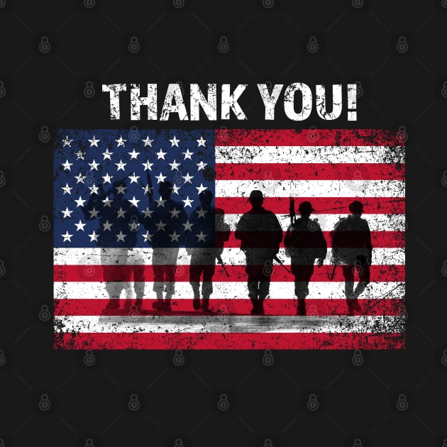 American Flag TShirts Thank you Veterans by MYFROG