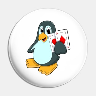 Penguin with Poker cards Pin