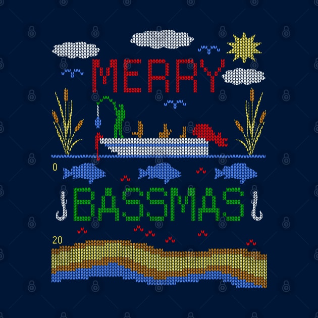 Funny Bass Fishing Merry Bassmas Ugly Christmas Sweater Shirt by TeeCreations